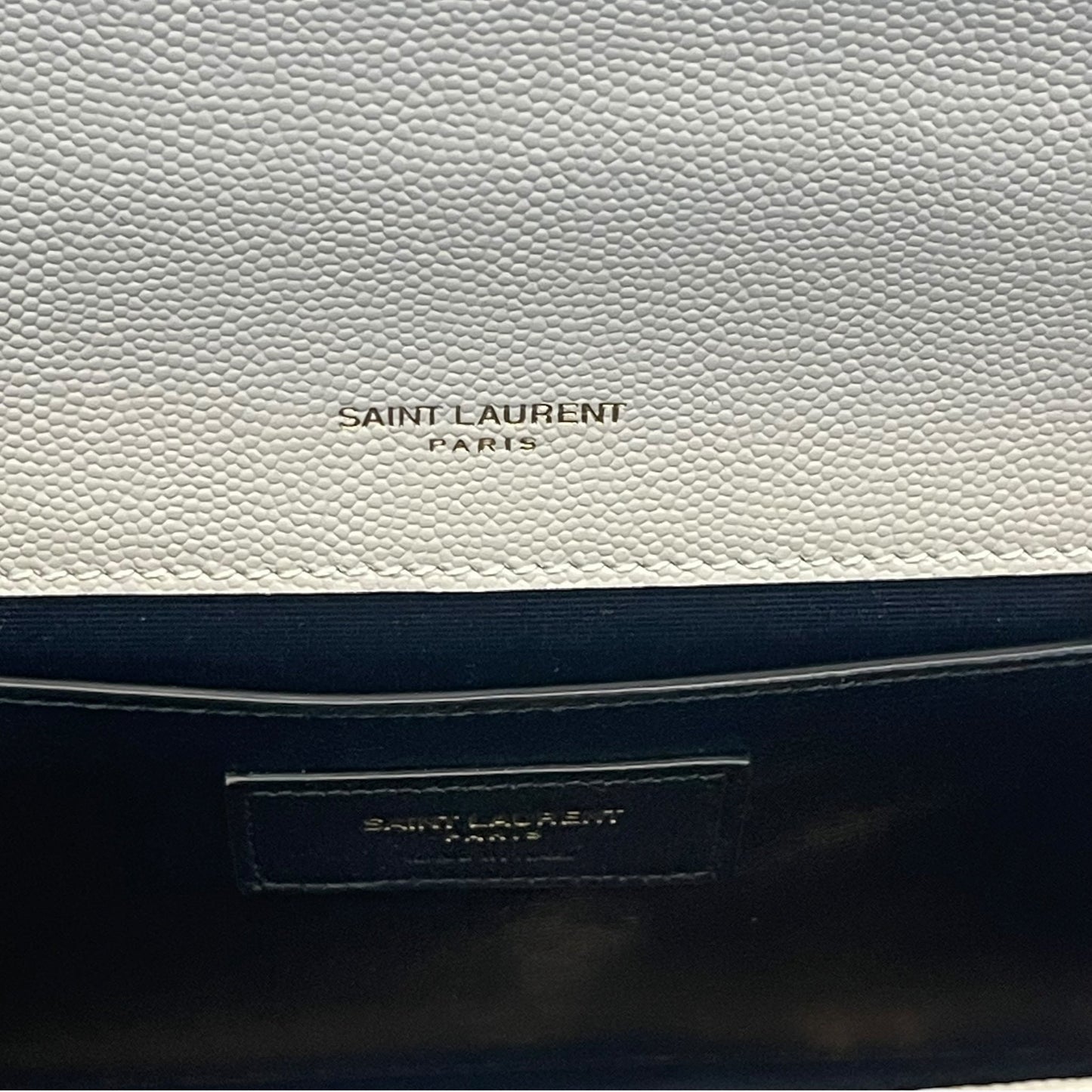 Saint Laurent White Leather Kate Tassel Shoulder Bag