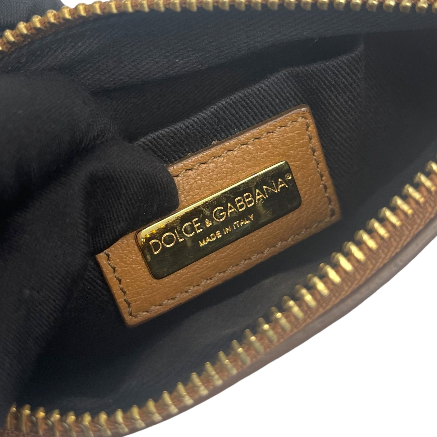 Dolce and Gabbana  Leopard Print Denim Chain Shoulder Bag