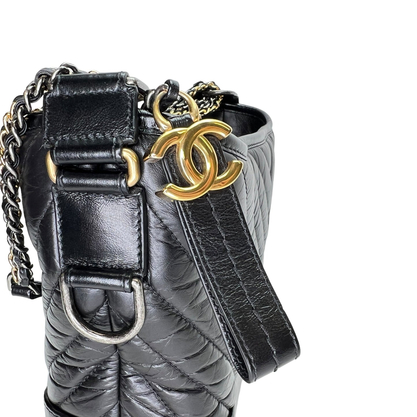 Gabrielle Shoulder Bag in Calfskin   Gold hardware
