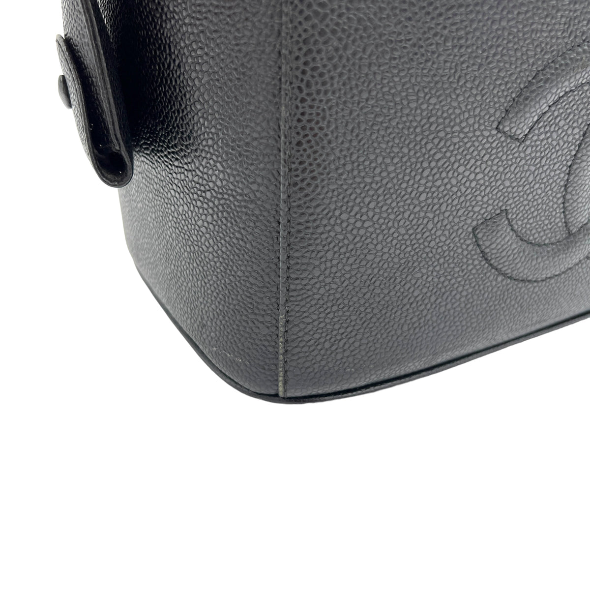 Vanity Top Handle Bag  Black in Caviar Leather , Gold Hardware