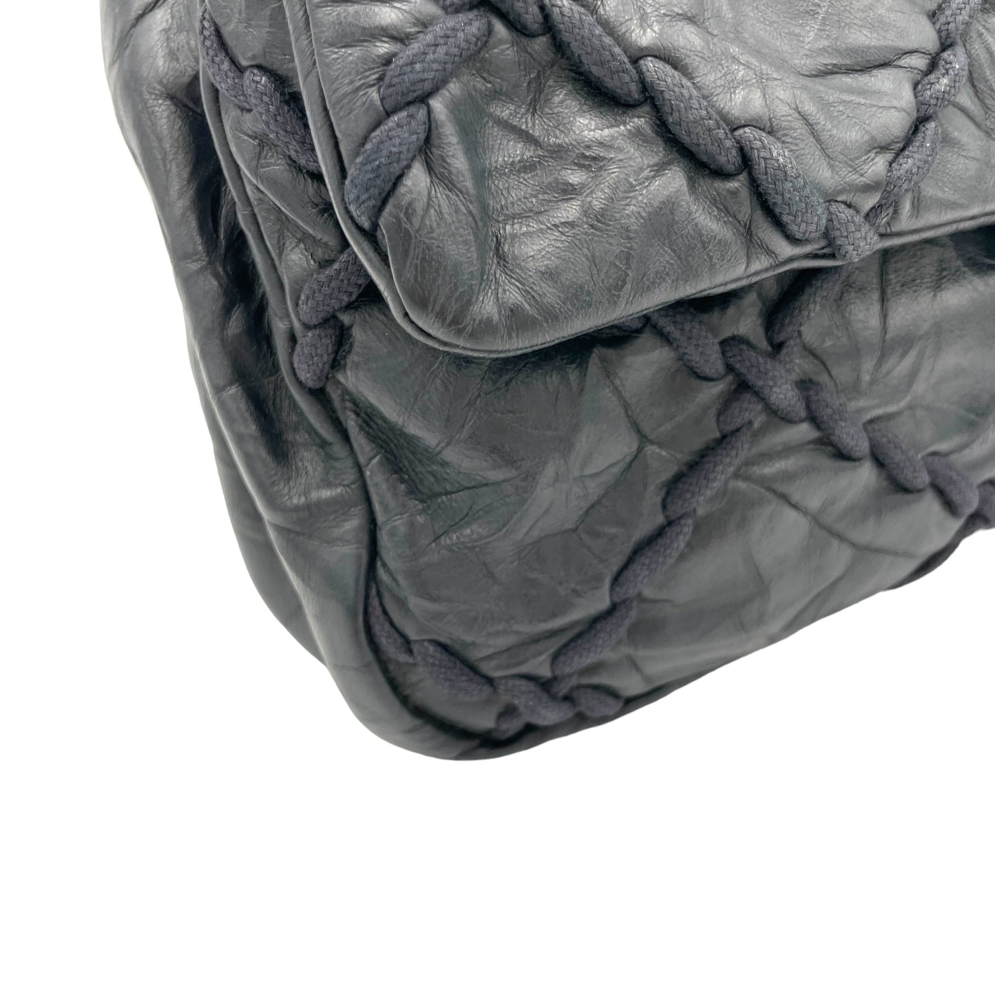 Wild Stitch Blue Shoulder Bag in Calfskin, Silver hardware