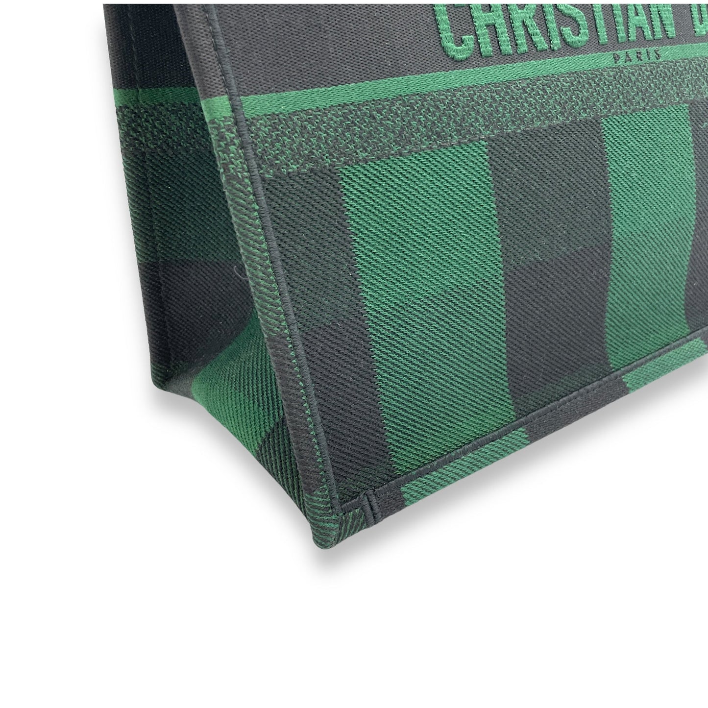 Book Tote Top Handle Bag Large Green in Canvas