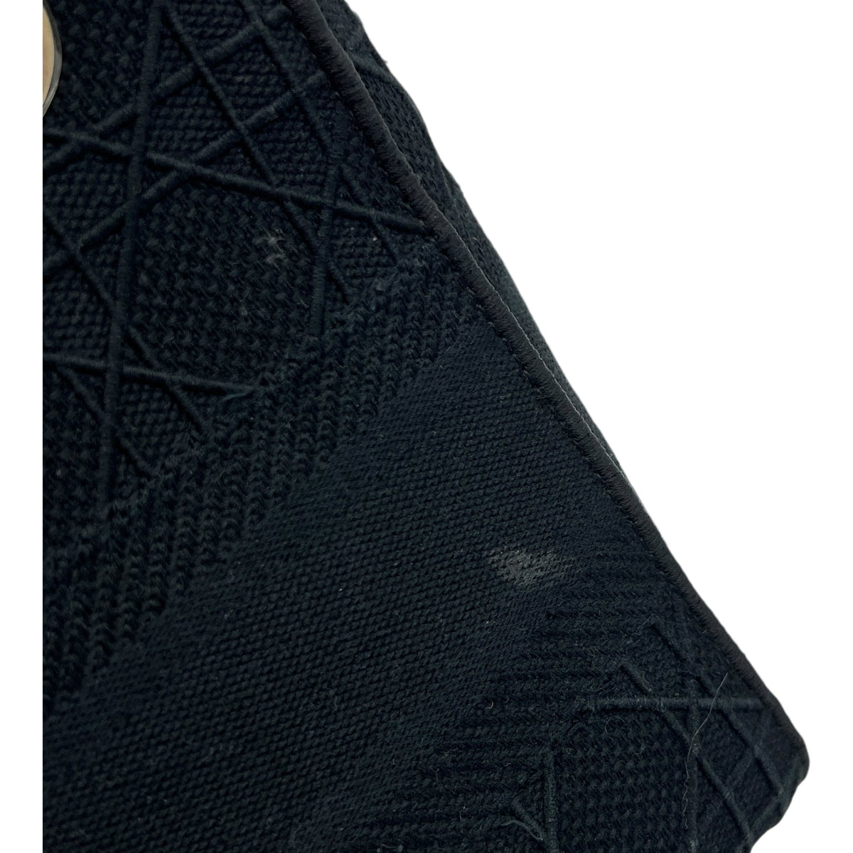 Lady D-Lite Medium Black Top Handle Bag in Canvas, Gold hardware