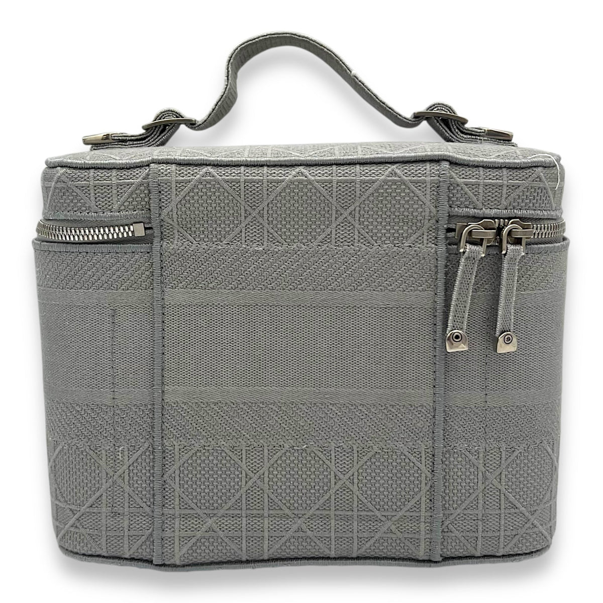 Vanity Top Handle Bag Grey in Jacquard, Silver hardware