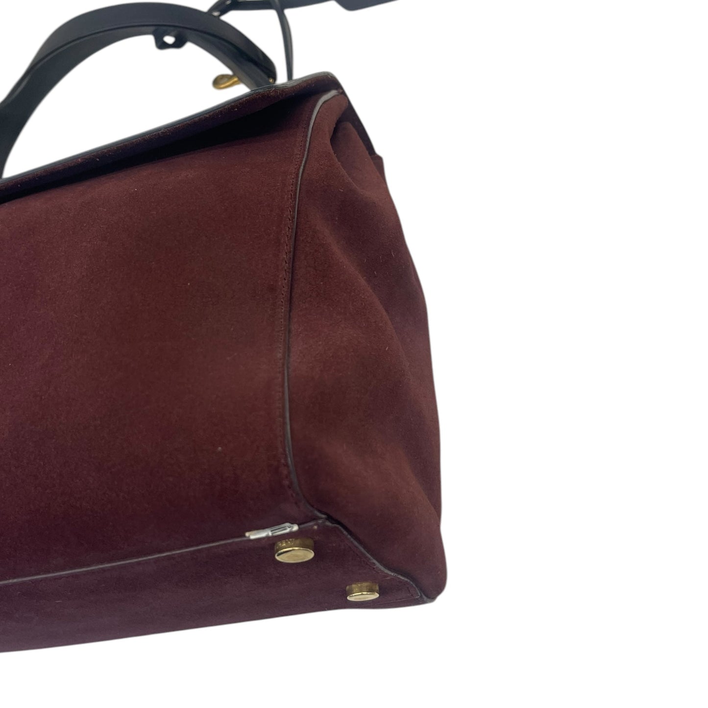 Yves Saint Laurent Burgundy/Black Suede and Leather Medium Moujik Tote Bag