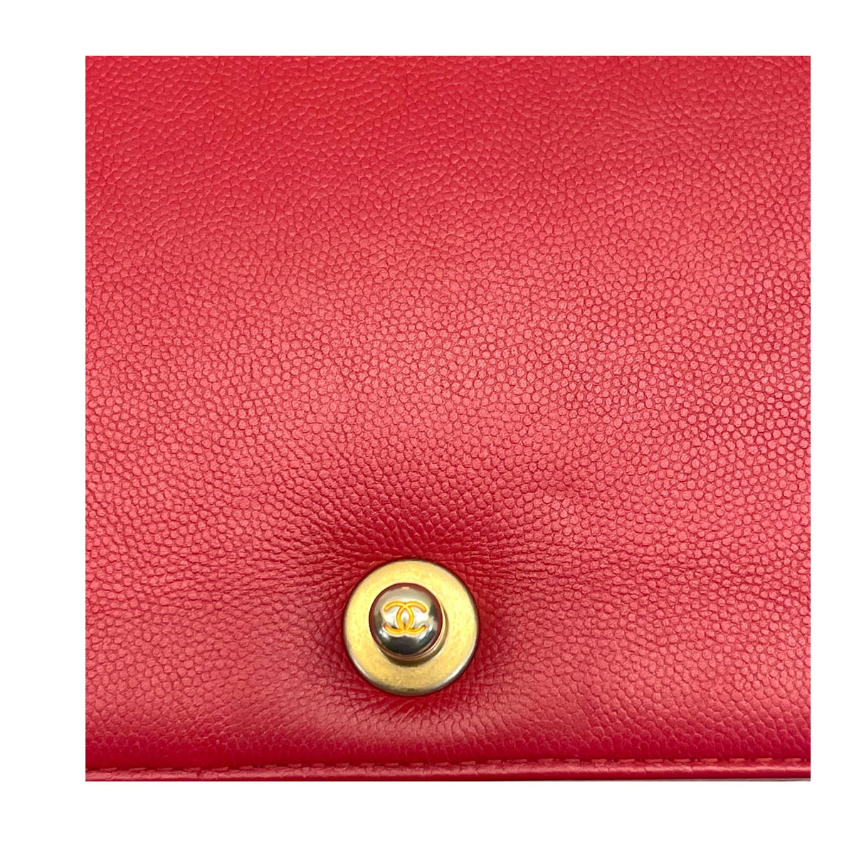 CHANEL Red Medium Lambskin Boy Flap Bag