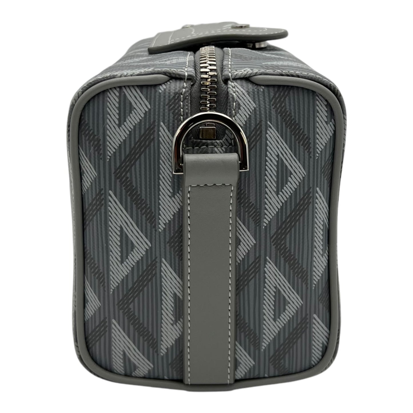 Lingot 22 Grey Crossbody Bag in Coated Canvas, Silver hardware