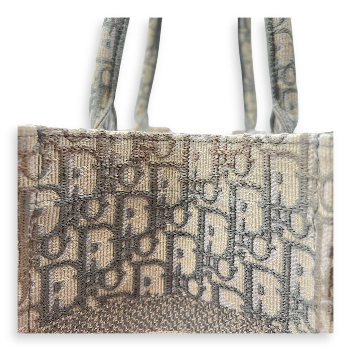 Book Tote Medium Grey Top Handle Bag in Jacquard