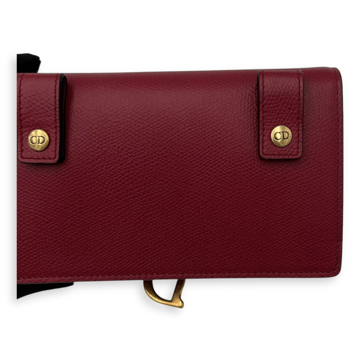 Saddle Belt Bag Red in Calfskin, Gold hardware
