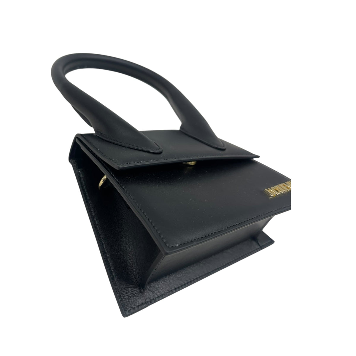 Jacquemus Black Leather Le Chiquito La Montagne Top Handle Bag