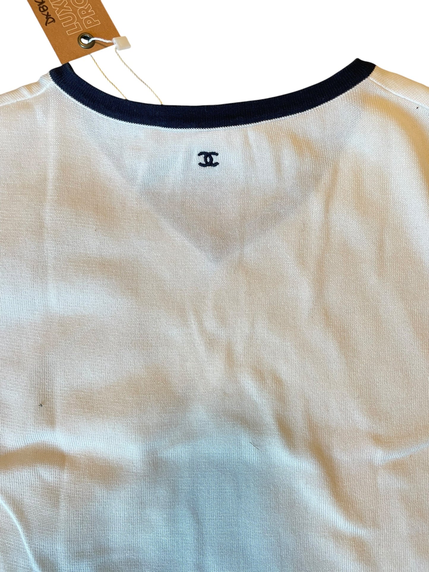 Chanel CC Summer Knit Vest White Cotton DXBK0430