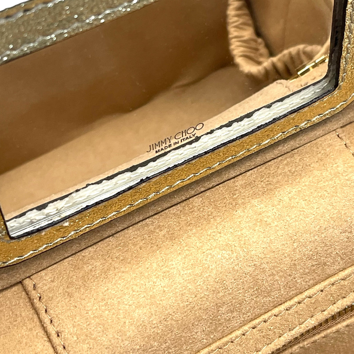 Jimmy Choo Gold Quilted Nappa Leather Vanity Case