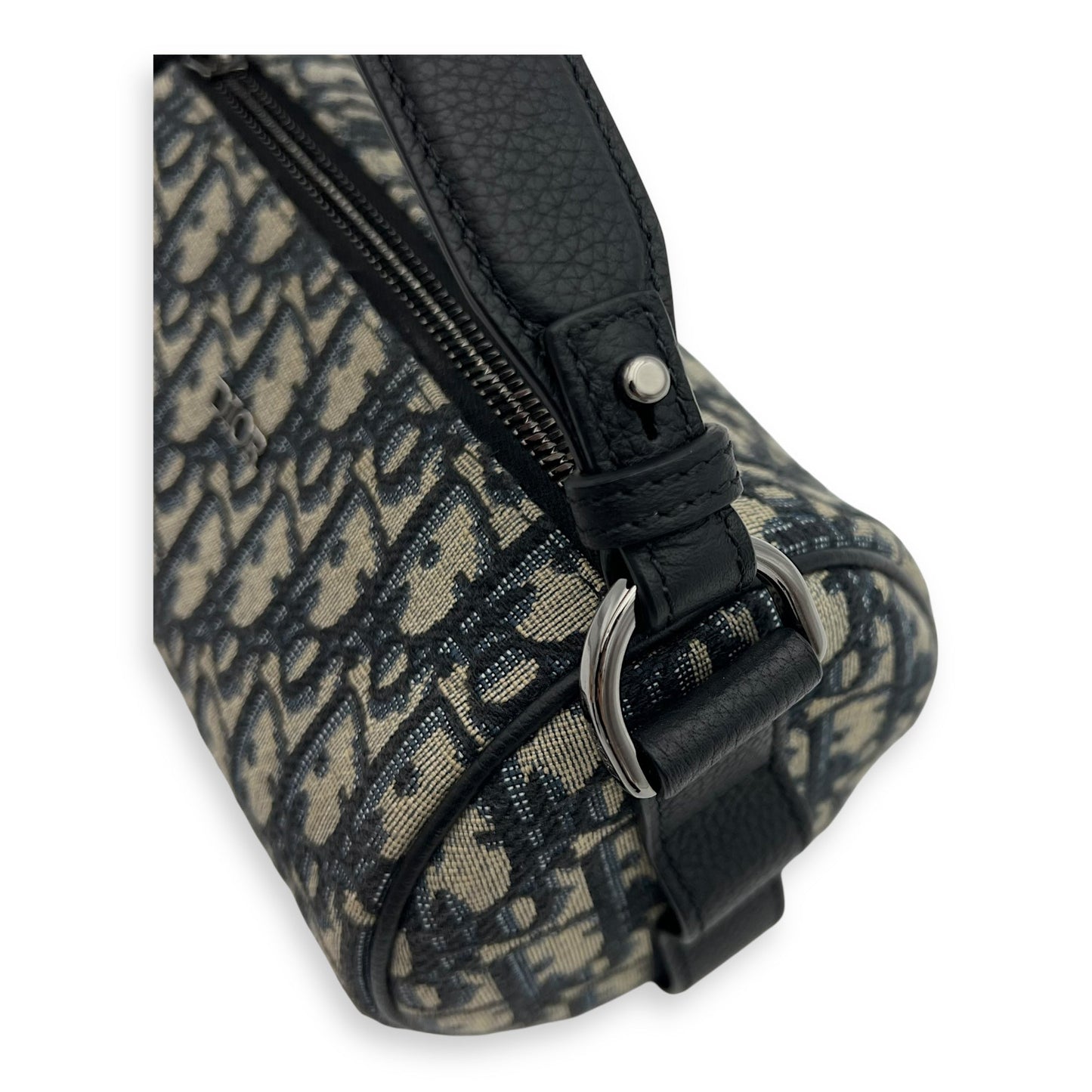Roller Crossbody Bag Blue in Jacquard, Silver hardware
