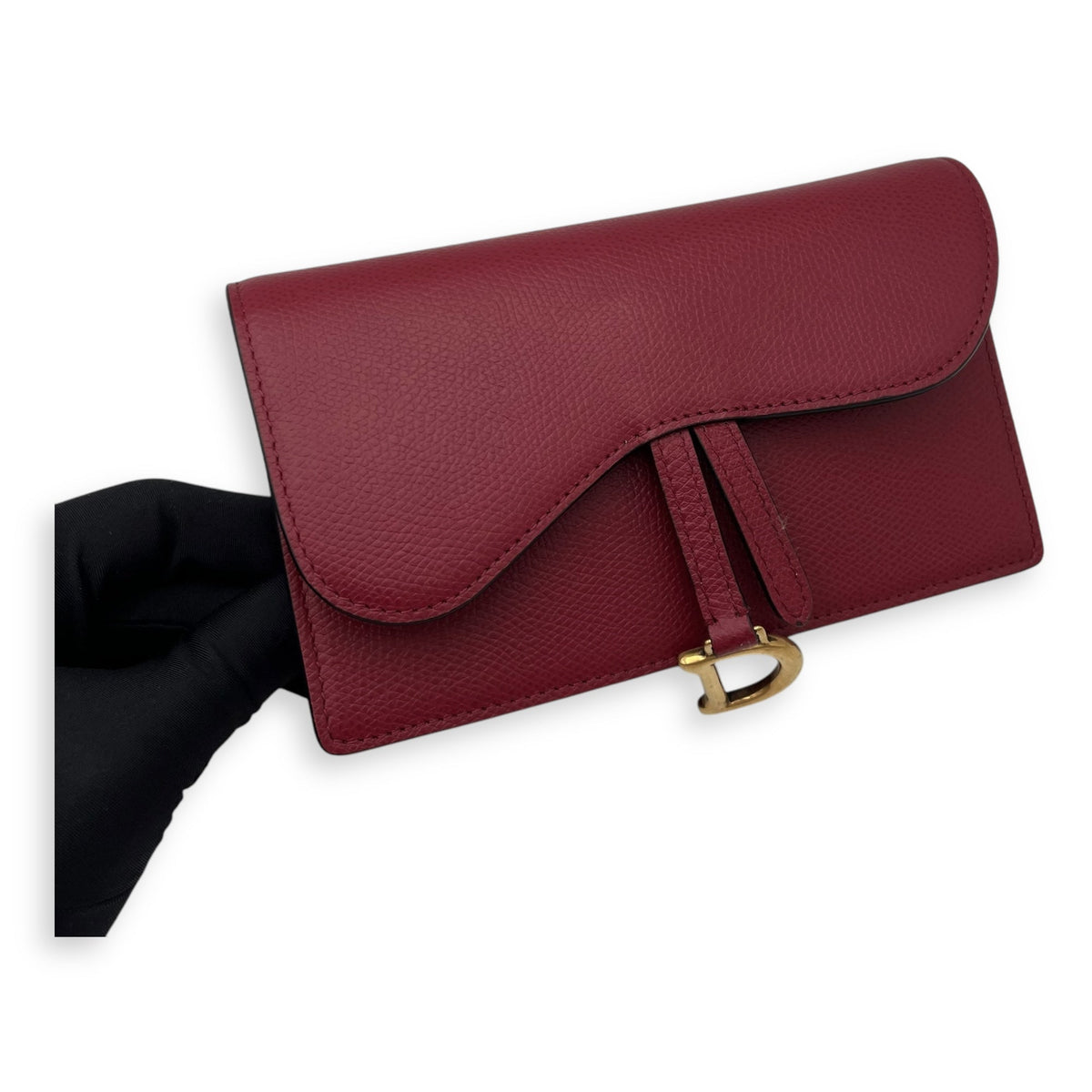 Saddle Belt Bag Red in Calfskin, Gold hardware
