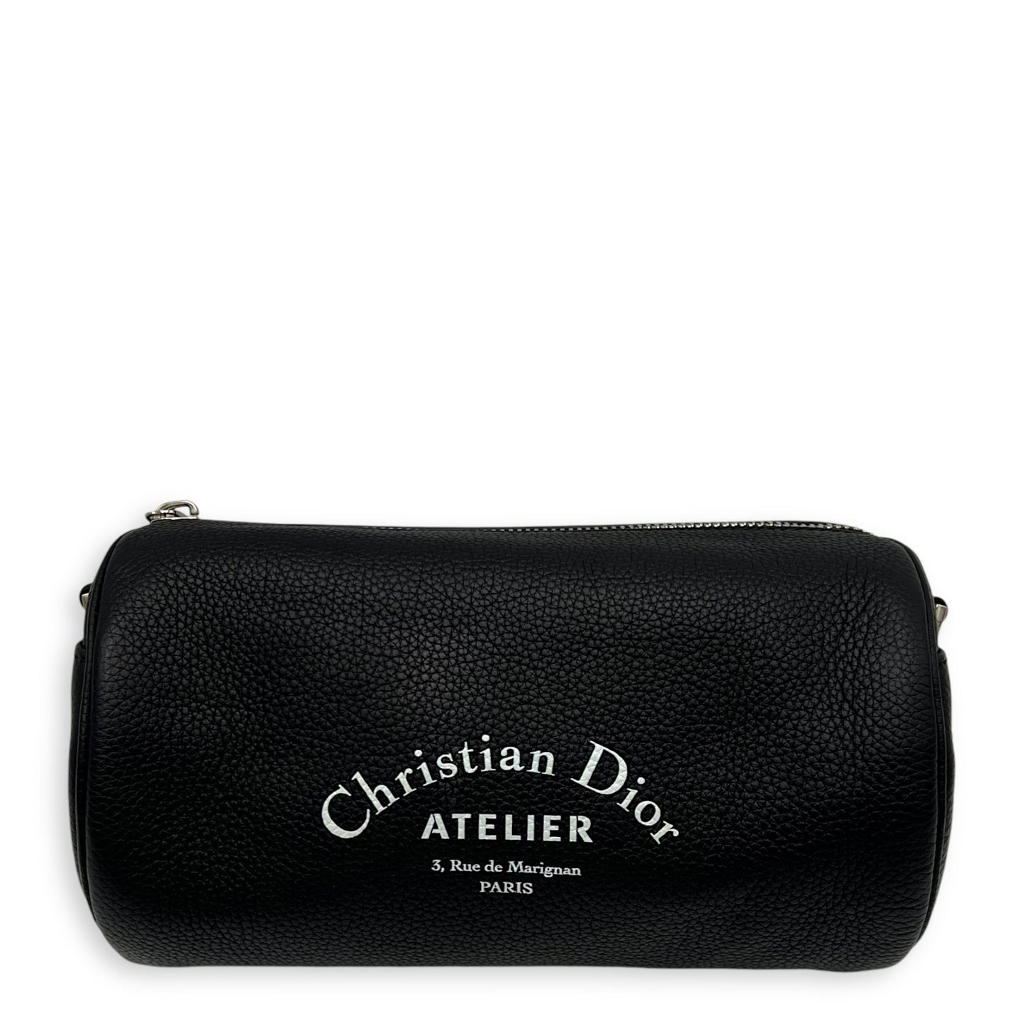 Roller Crossbody Bag Black in Calfskin, Silver hardware