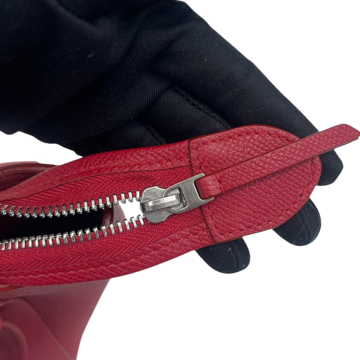 Celine Red Micro Leather Belt Top Handle Bag