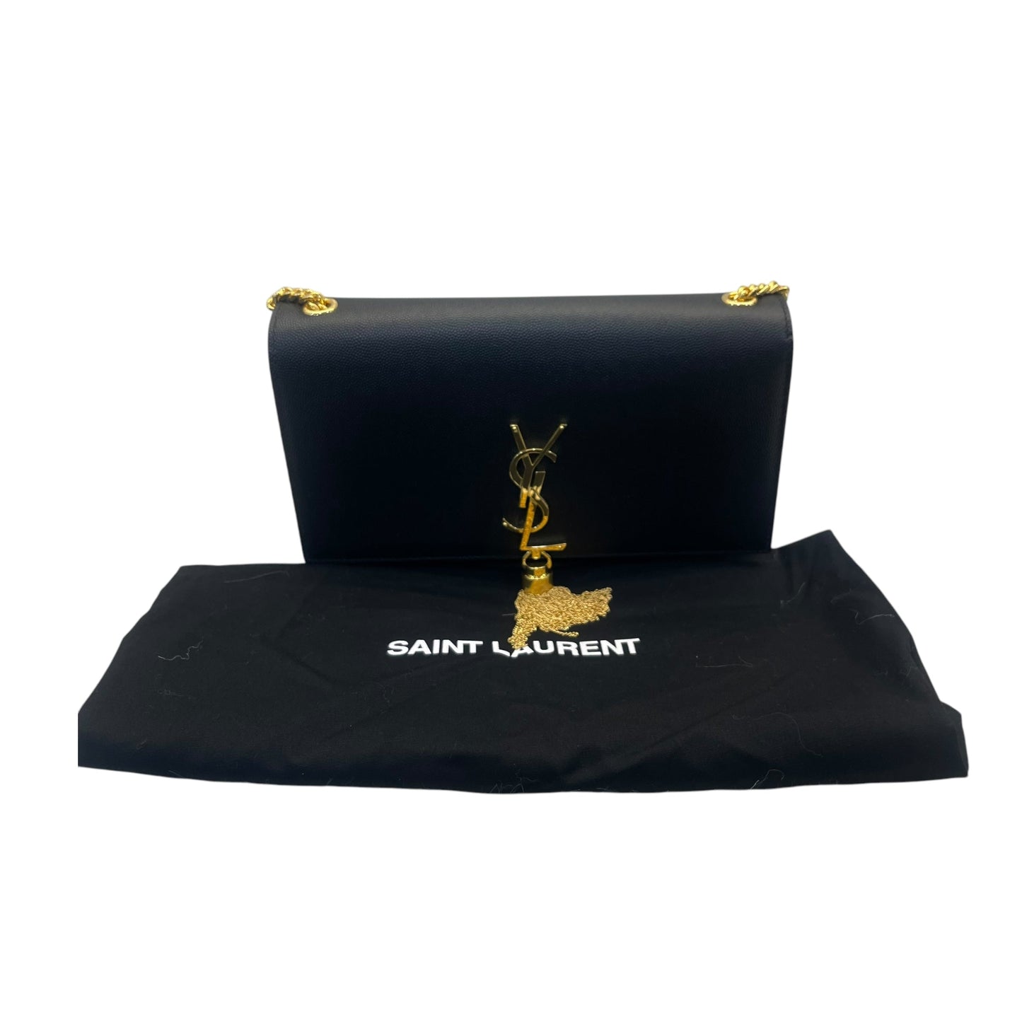 Saint Laurent Black Leather Kate Tassel Shoulder Bag