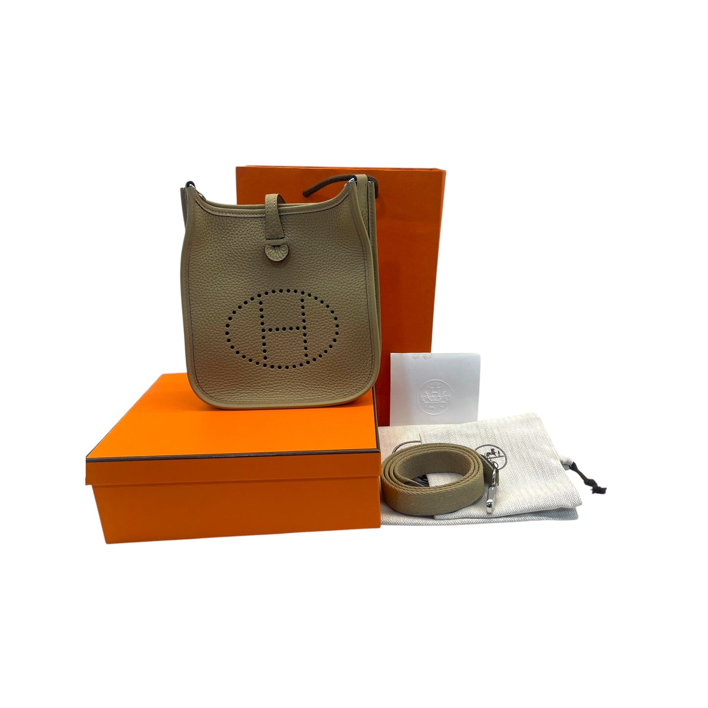 Hermes Mini Evelyne Poussiere Palladium Hardware
