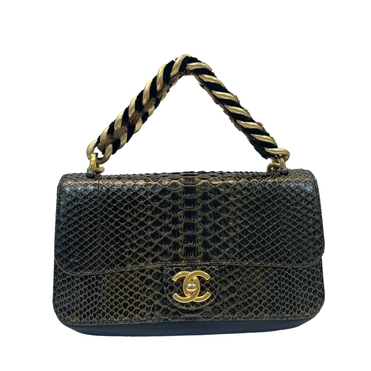 Chanel Straight Line Flap Bag Small Exotic