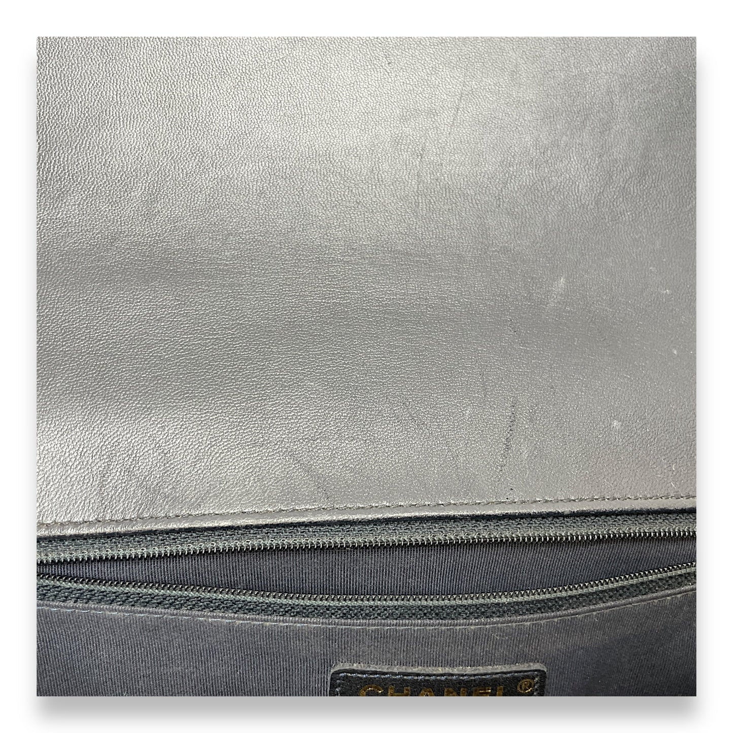 Boy Medium Blue Shoulder Bag in Lambskin, Gold hardware