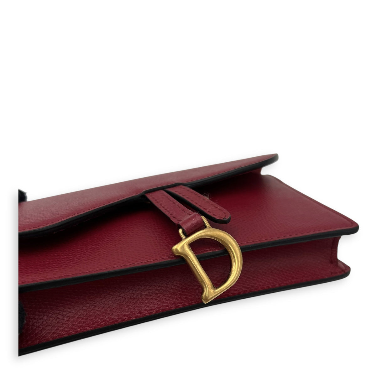 Saddle Belt Bag Red in Calfskin, Gold hardware