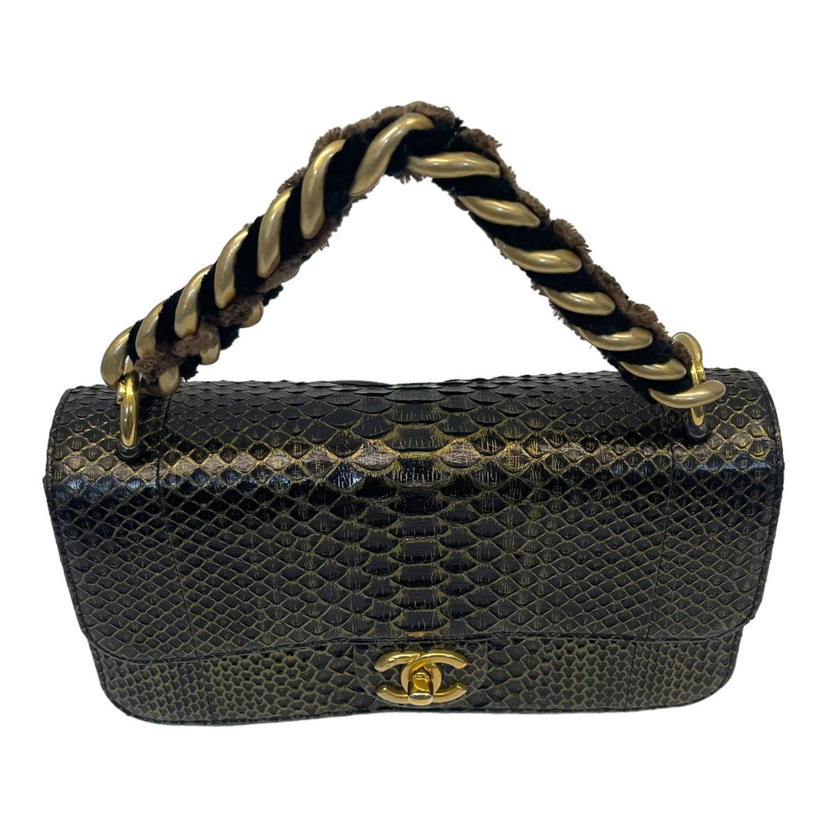 Chanel Straight Line Flap Bag Small Exotic