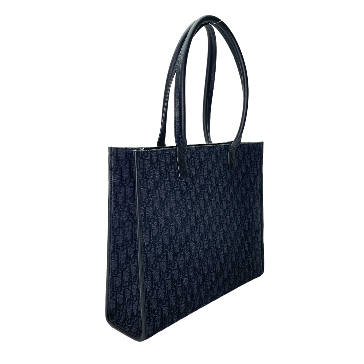 Safari Black Tote Bag in Jacquard, Silver hardware