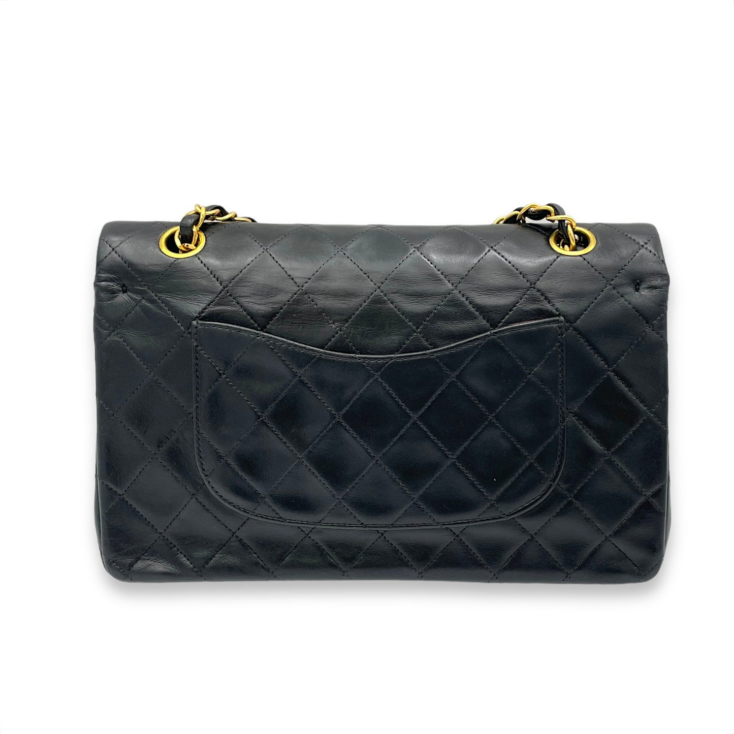 Classic Black Crossbody Bag in Lambskin, Gold hardware