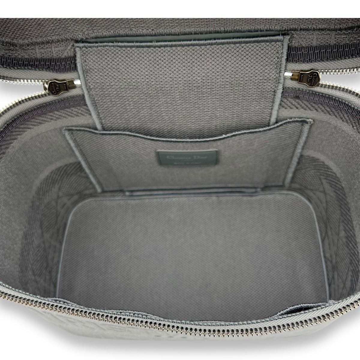 Vanity Top Handle Bag Grey in Jacquard, Silver hardware