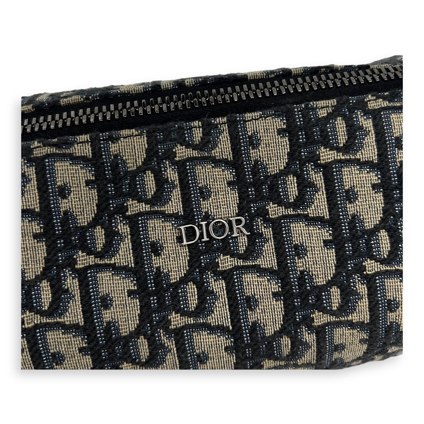 Roller Crossbody Bag Blue in Jacquard, Silver hardware