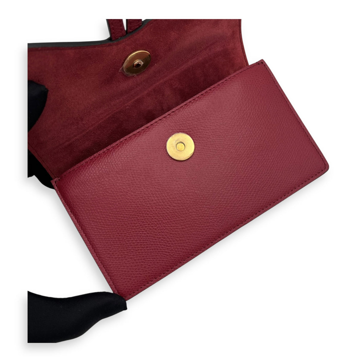 Saddle Belt Bag Red in Calfskin, Gold hardware