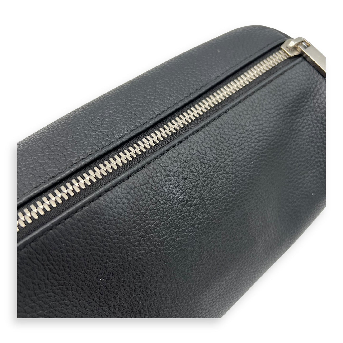 Roller Crossbody Bag Black in Calfskin, Silver hardware
