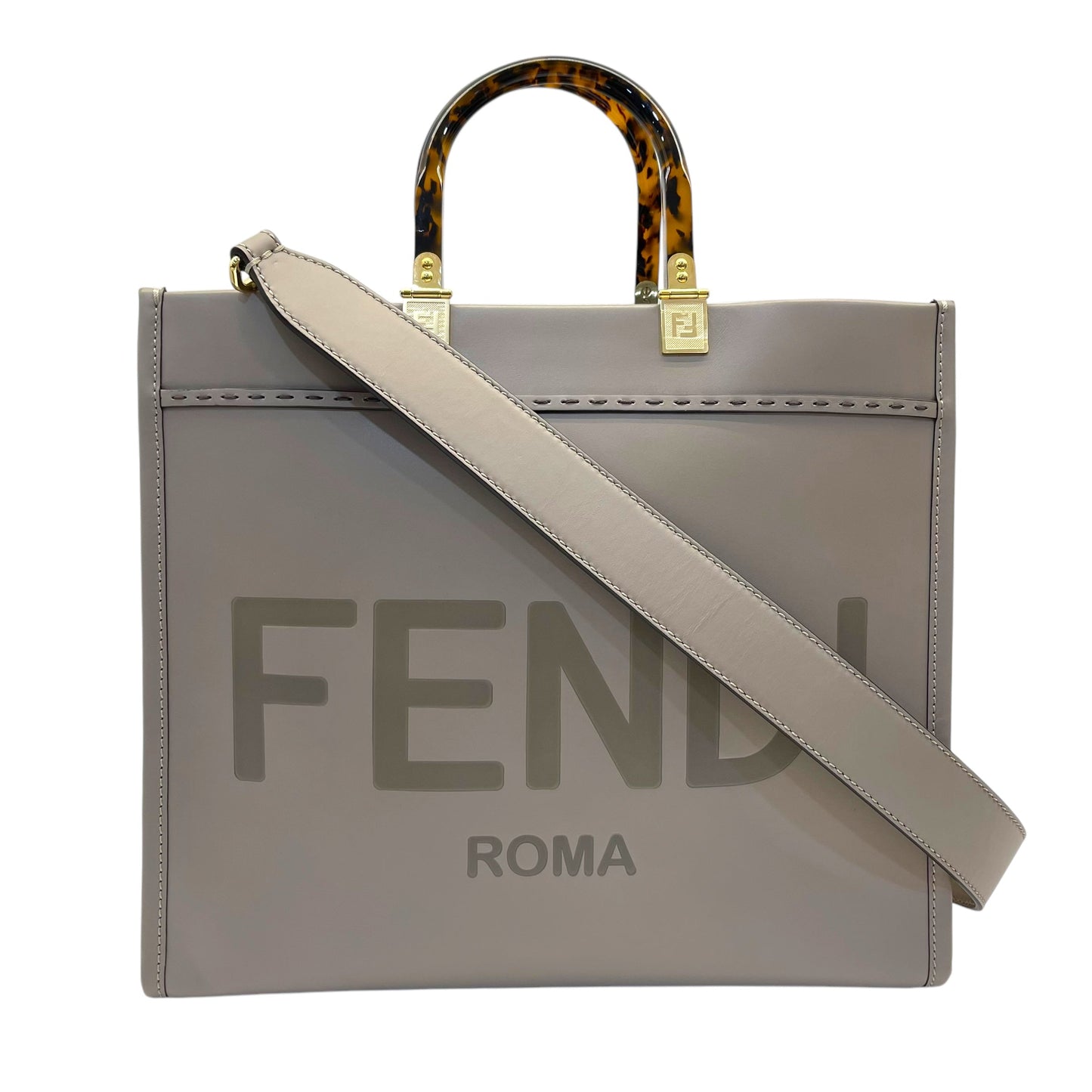 Fendi Sunshine Dove Gray Medium Tote Bag