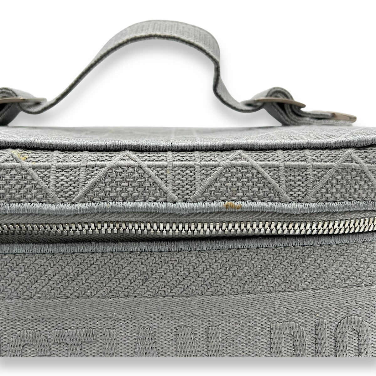 Vanity Top Handle Bag Grey in Jacquard, Silver hardware