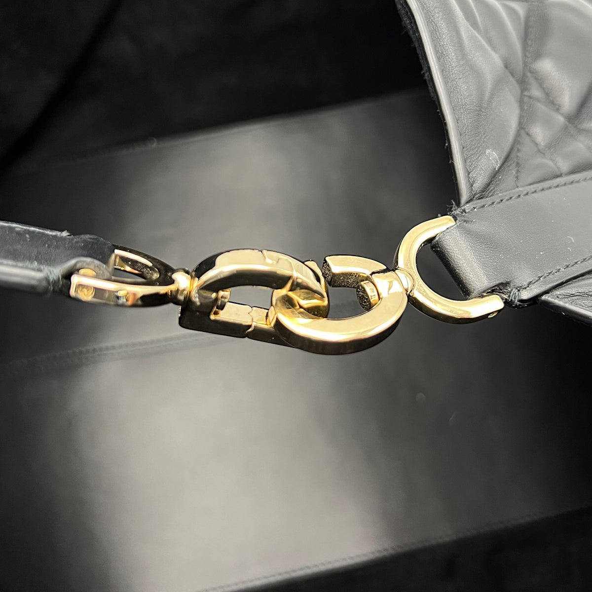 Toujours Top Handle Bag Large Black in Lambskin, Gold hardware