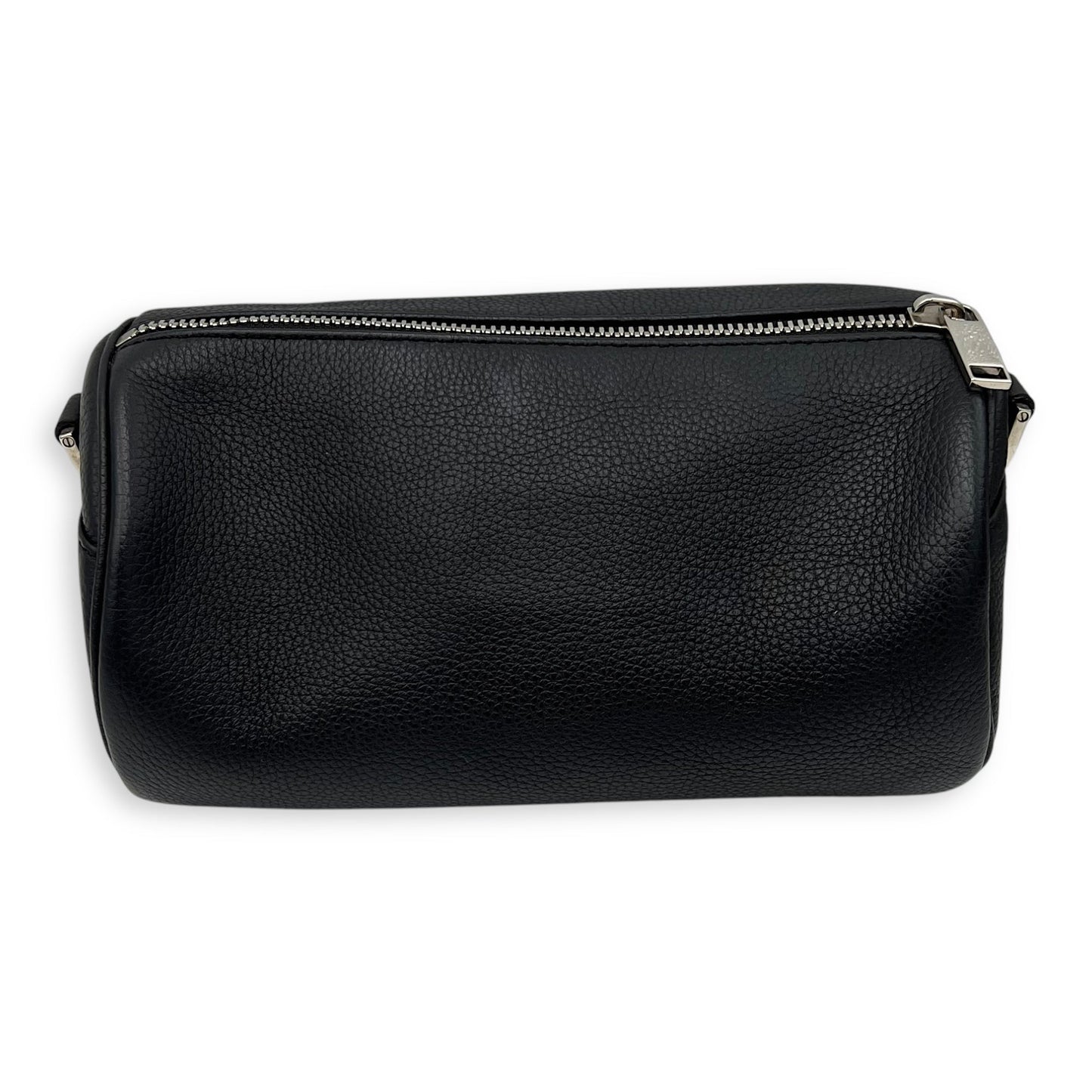 Roller Crossbody Bag Black in Calfskin, Silver hardware