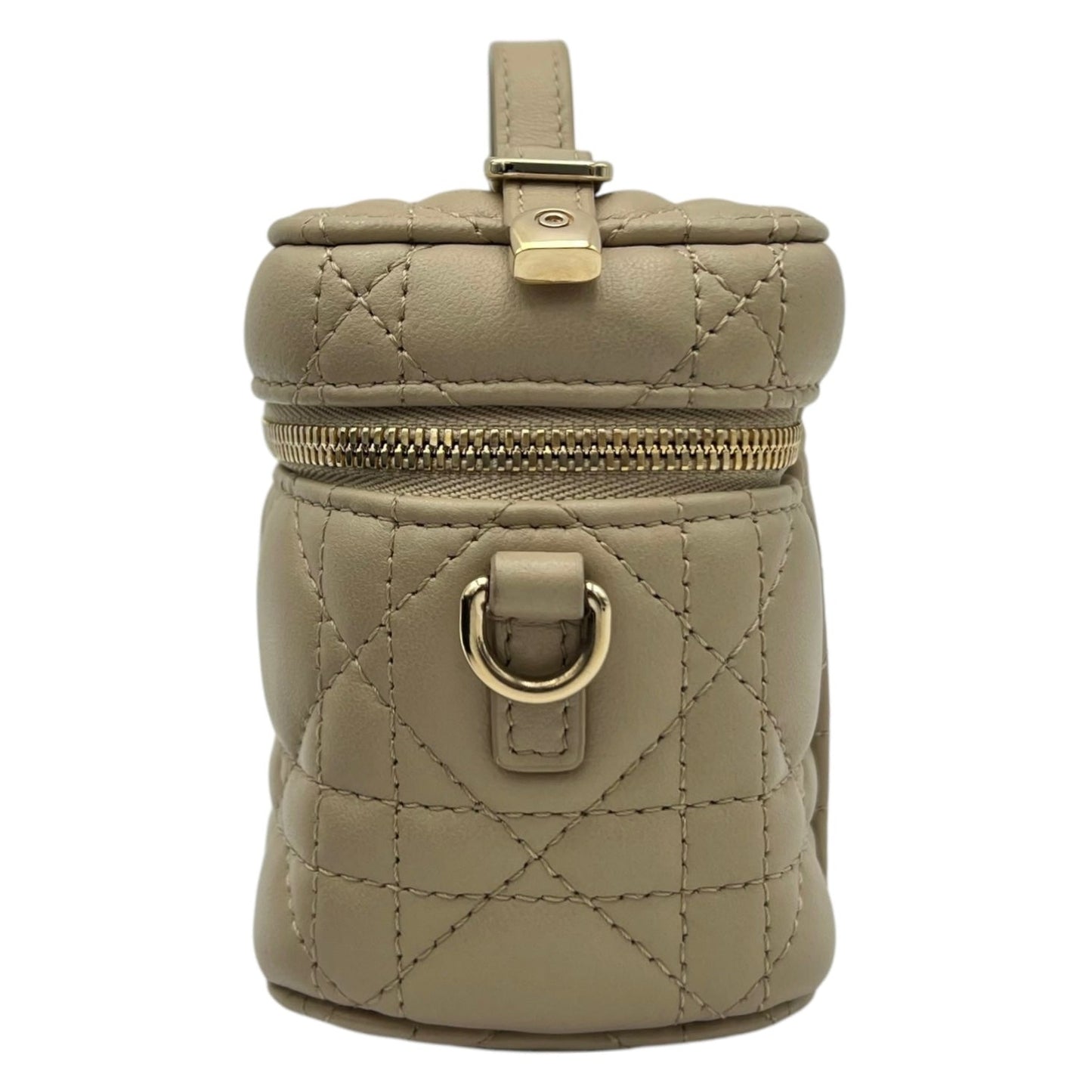 Lady Dior Vanity Bag Micro Beige in Lambskin, Gold hardware