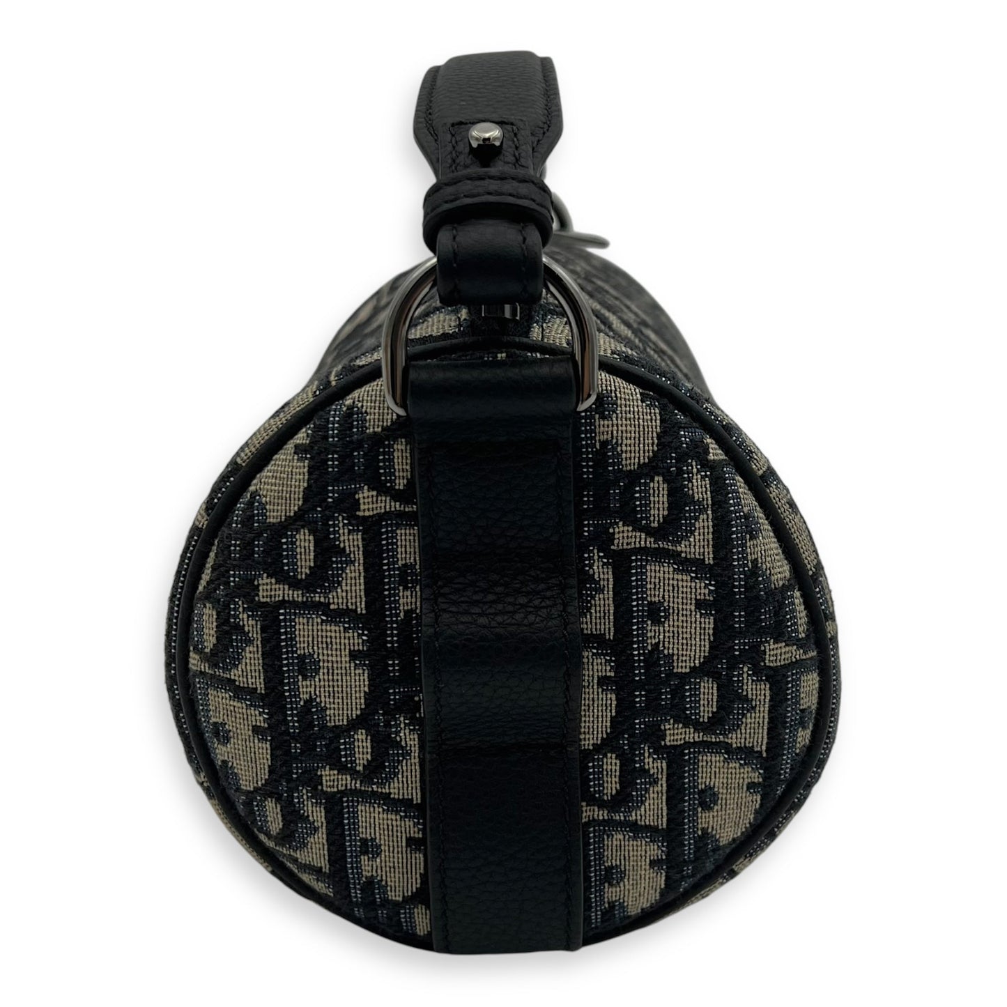 Roller Crossbody Bag Blue in Jacquard, Silver hardware