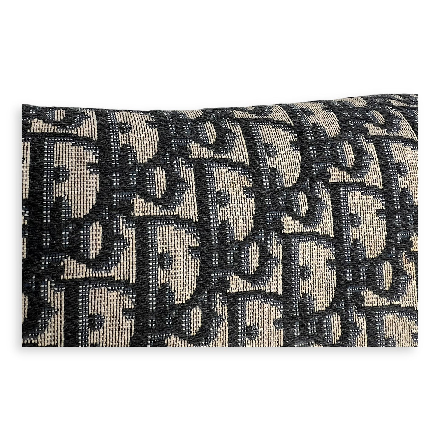 Saddle Medium Blue Shoulder Bag in Jacquard, Gold hardware