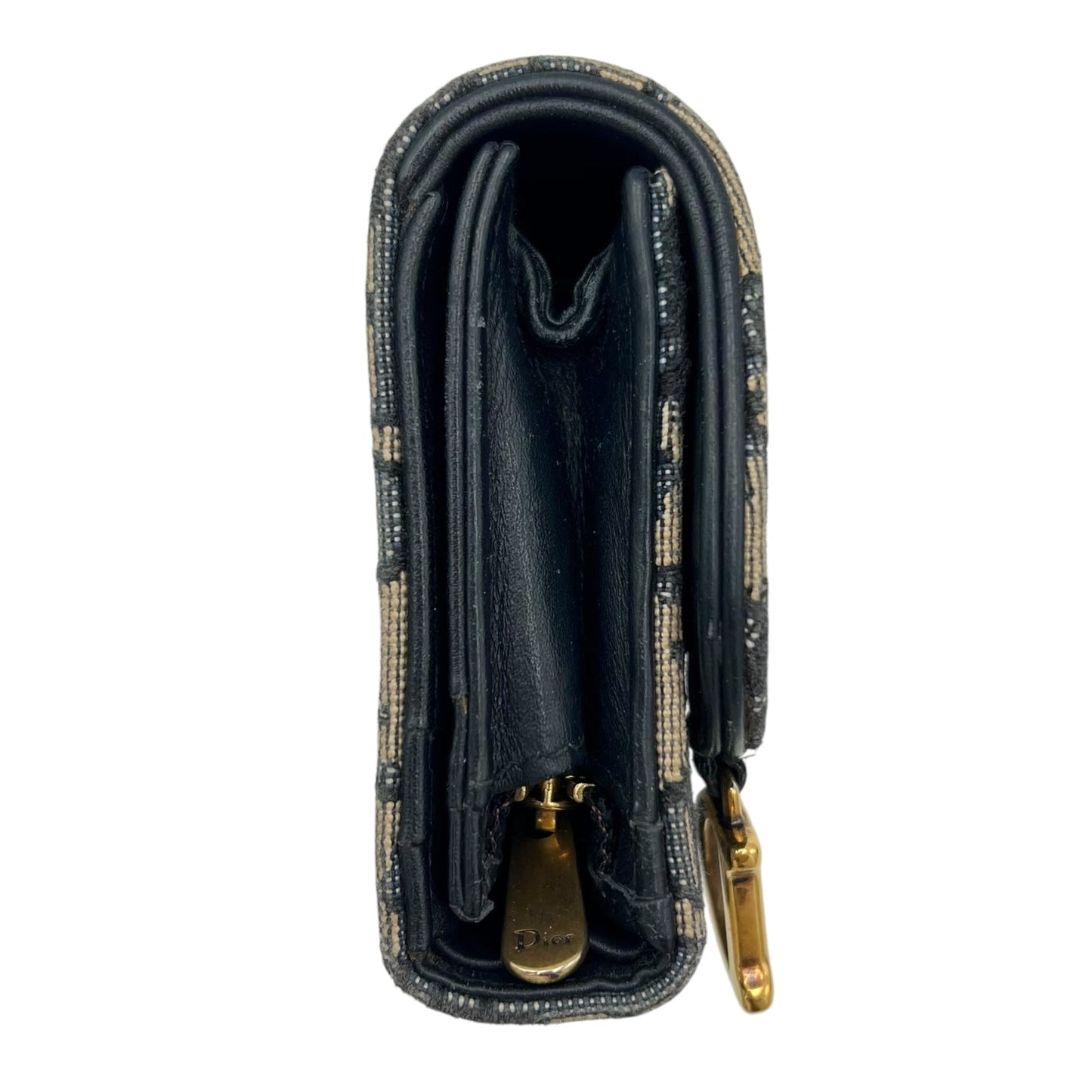 Lotus Blue Wallet in Jacquard, Gold hardware