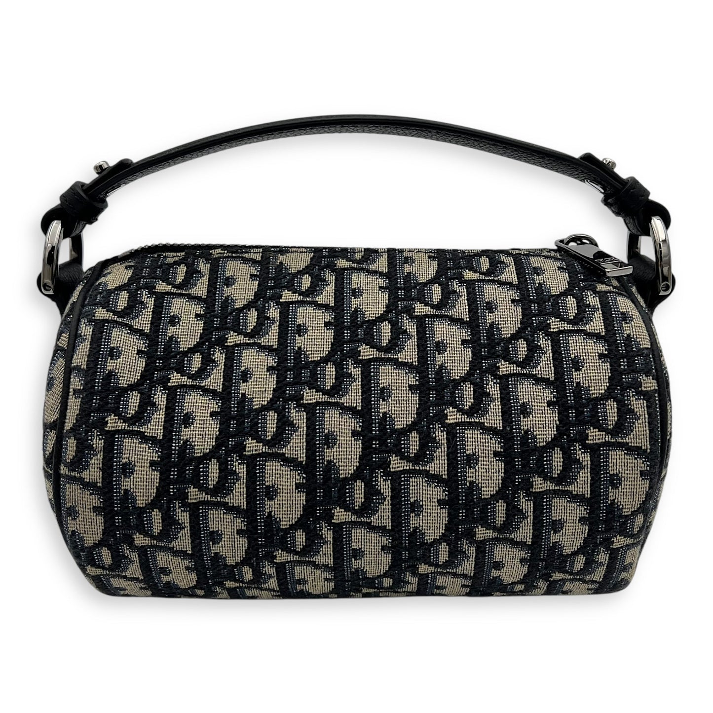 Roller Crossbody Bag Blue in Jacquard, Silver hardware