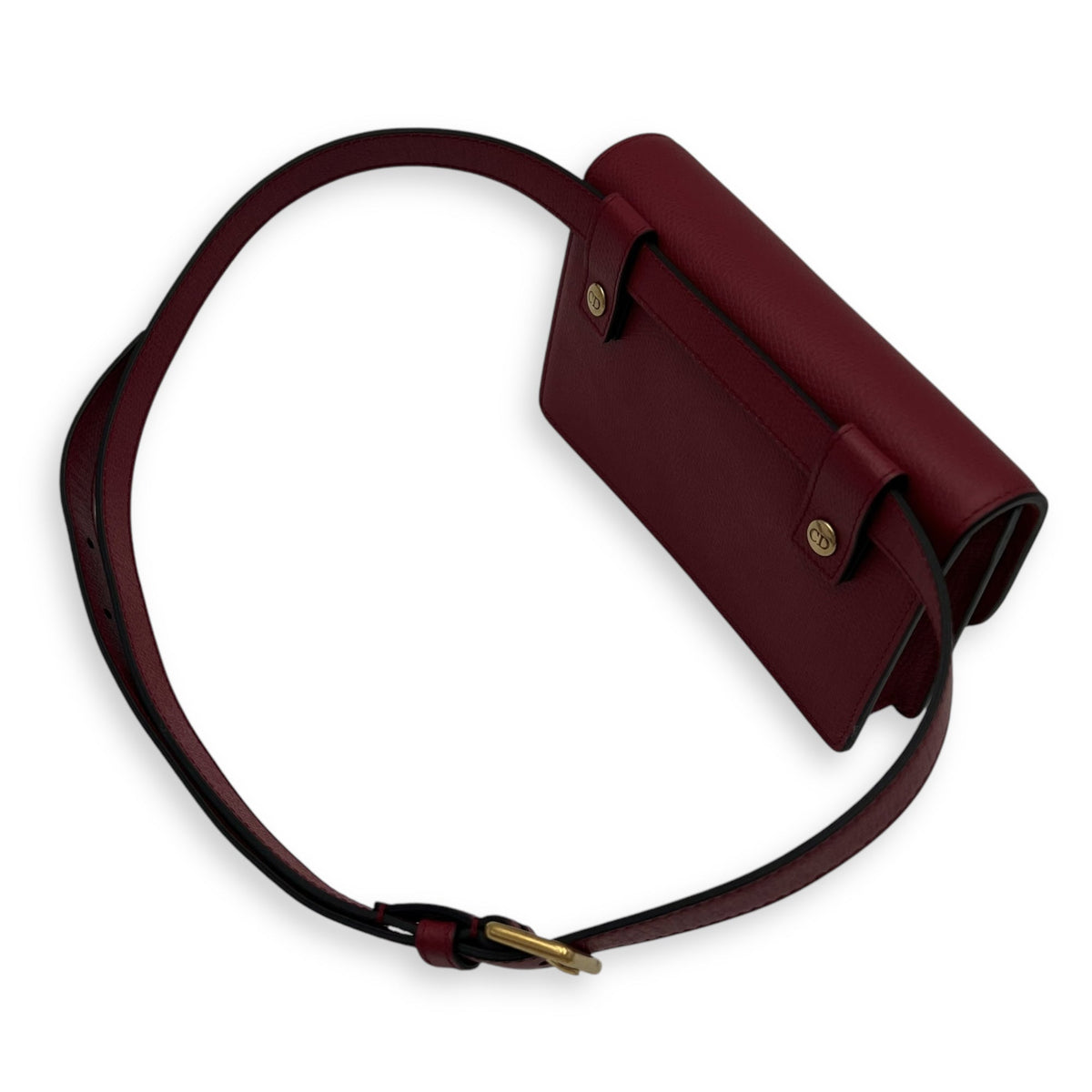 Saddle Belt Bag Red in Calfskin, Gold hardware