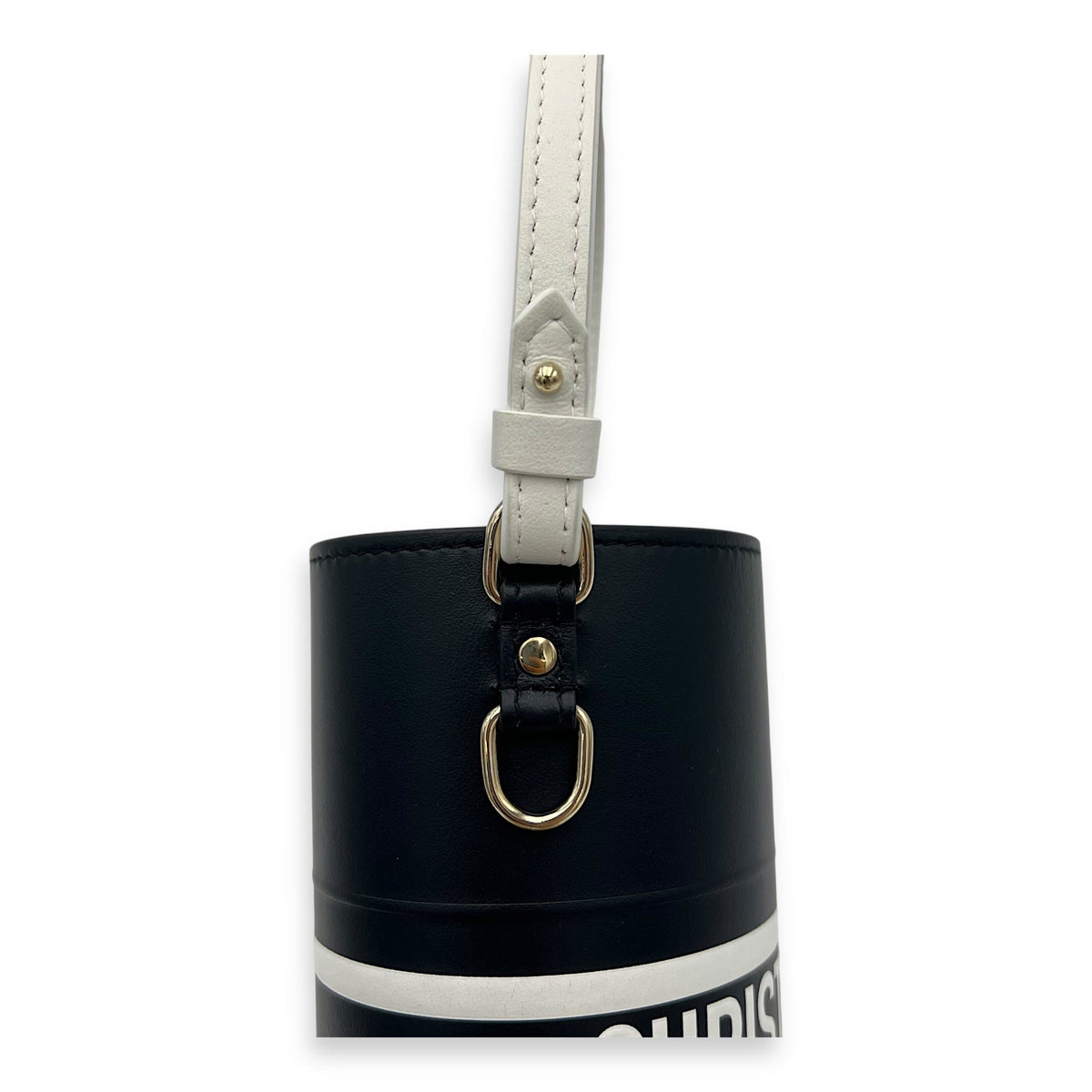 Vibe Bucket Bag Blue in Calfskin, Light Gold hardware