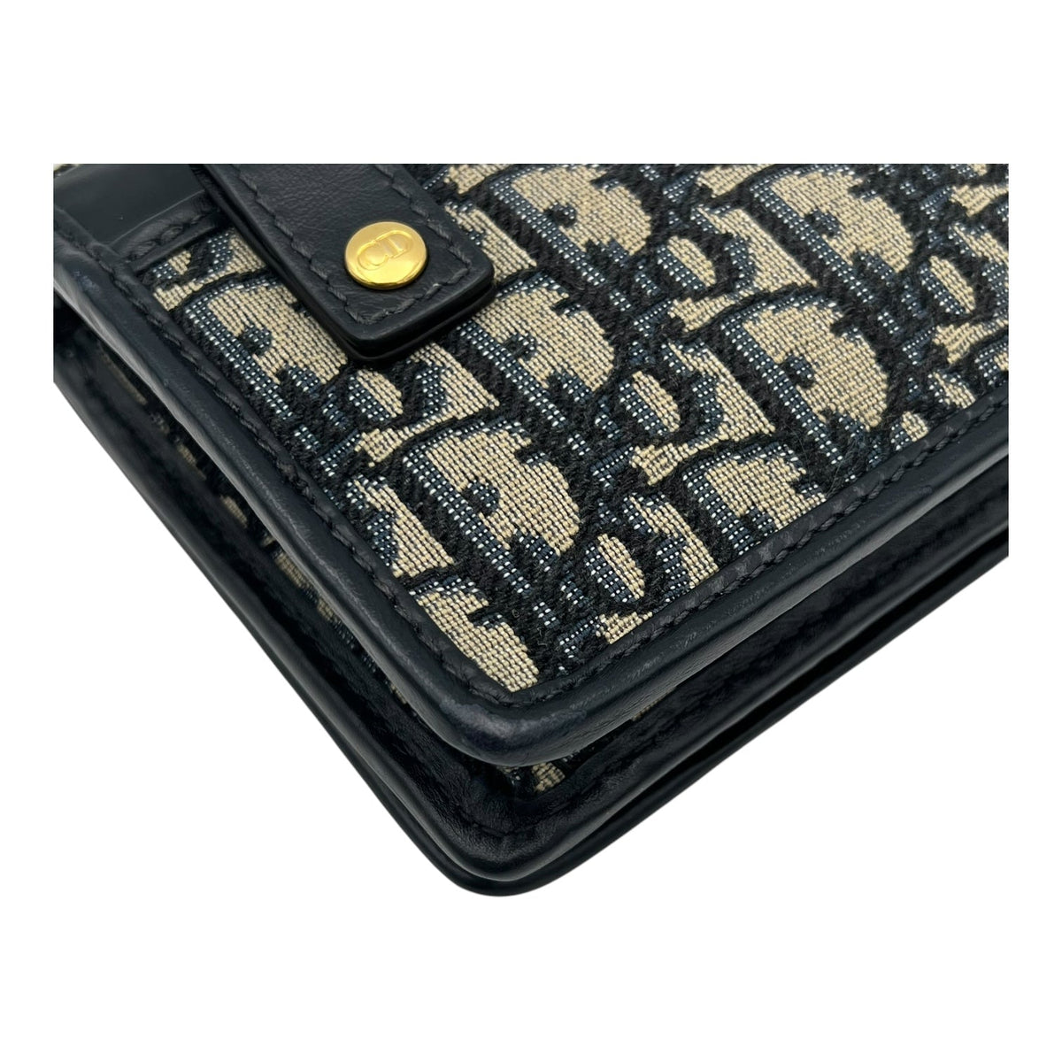 30 Montaigne Blue 2 in 1 Chain Pouch in Jacquard, Gold hardware