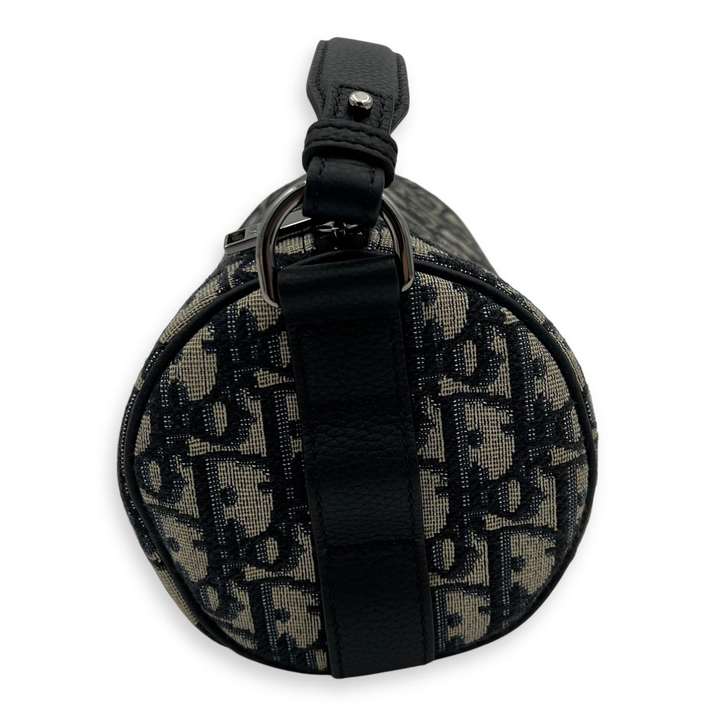 Roller Crossbody Bag Blue in Jacquard, Silver hardware