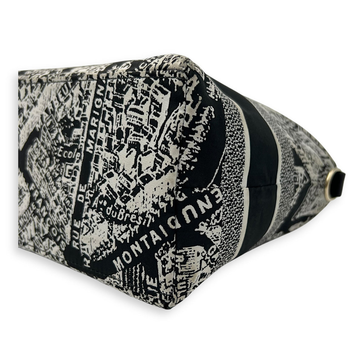 Nomad Black Top Handle Bag in Canvas, Silver hardware