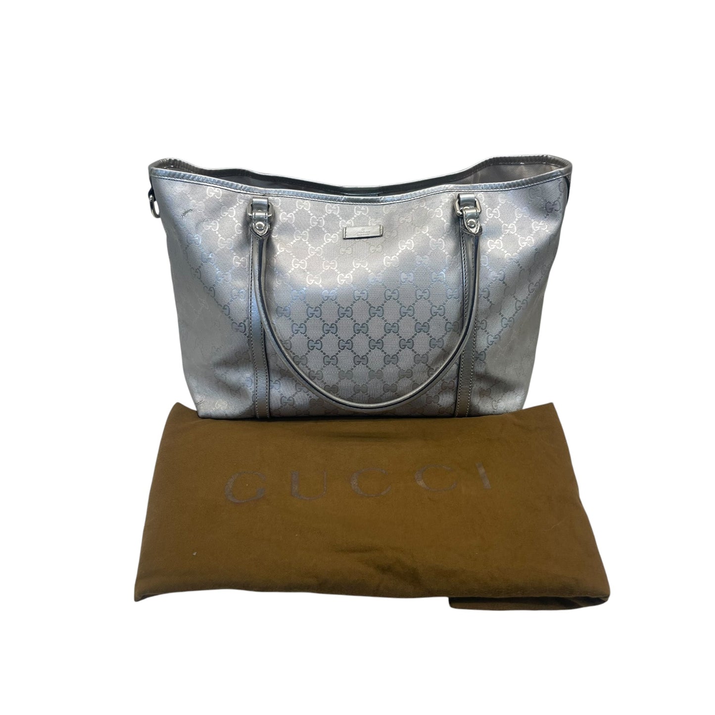 Gucci GG Implementation Silver Tote Bag