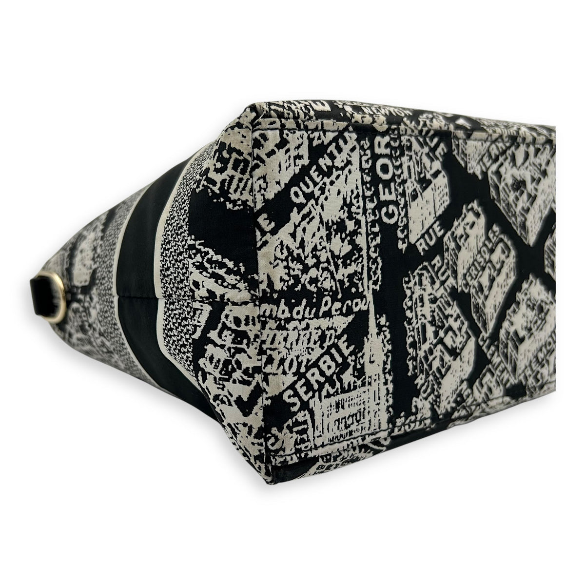 Nomad Black Top Handle Bag in Canvas, Silver hardware