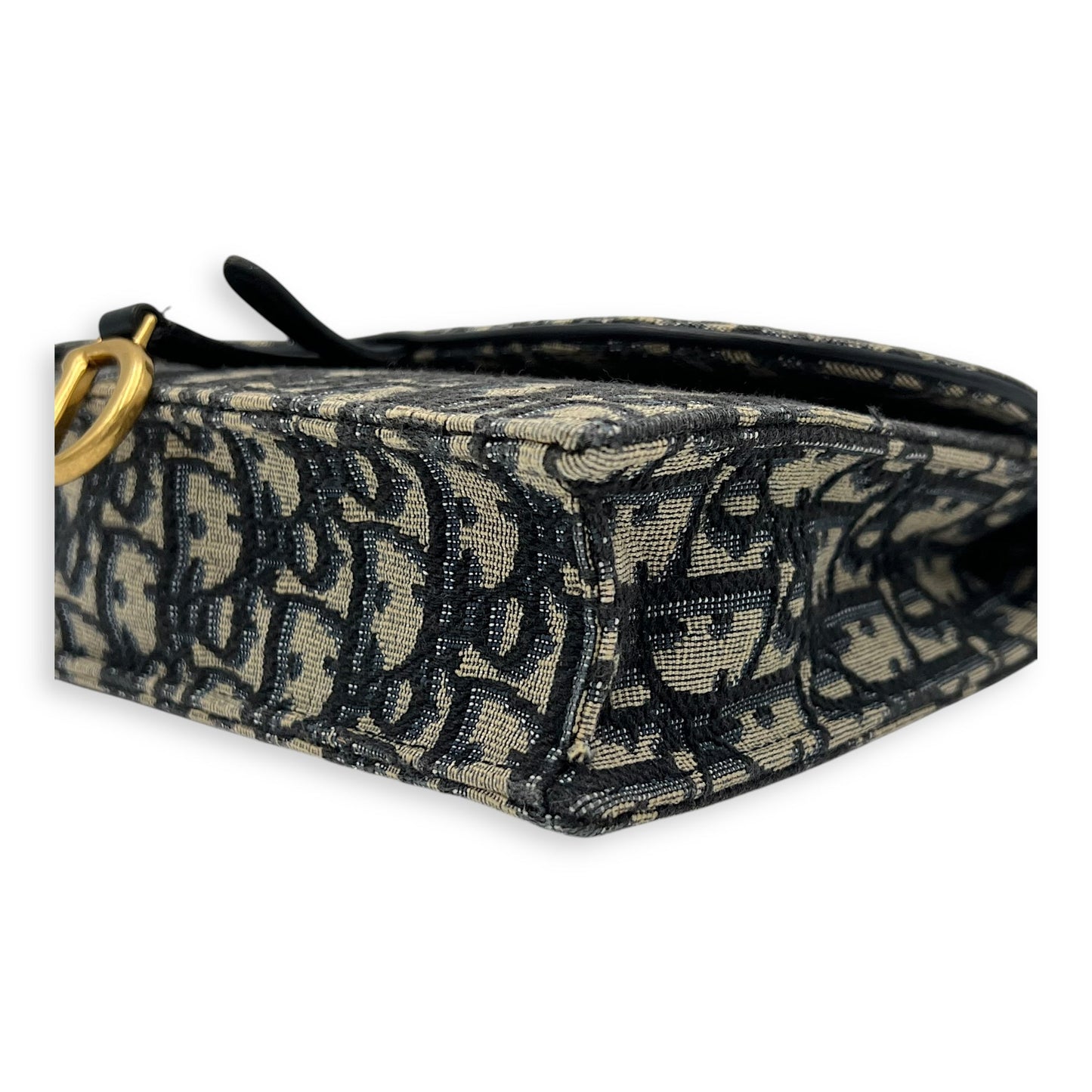 Saddle Wallet On Chain Blue in Jacquard, Gold hardware