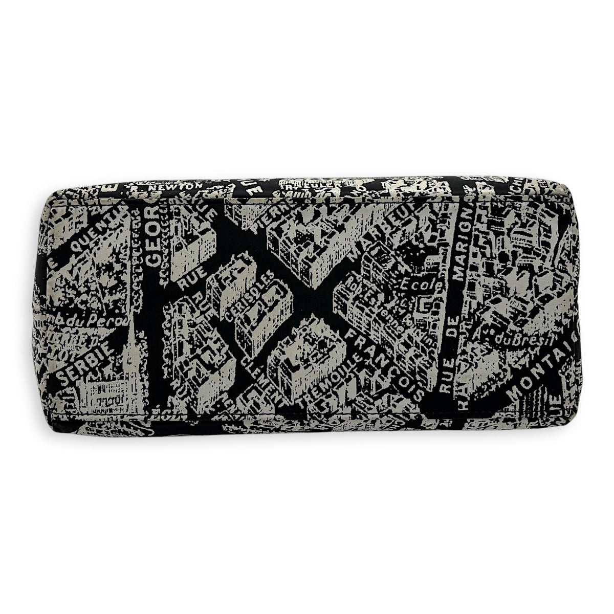 Nomad Black Top Handle Bag in Canvas, Silver hardware